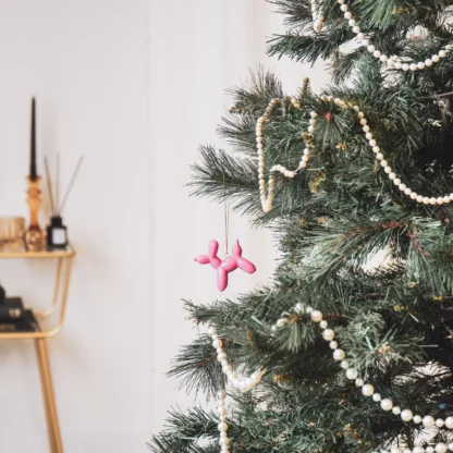 Z Ballonhond kerstornament, pink voor in de boom. kerstbal