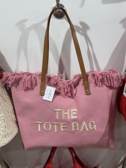 Z  Damestas The Tote Bag Shopper/strandtas Roze Textiel.