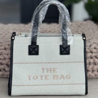 Z  Damestas The Tote Bag - Wit met Zwart 31 x 24 cm