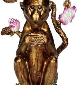 Z Kandelaar Aap - Multi kleuren - 10x10x26cm