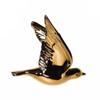 Z Wandvogel 1 - Keramiek - Goud - 16 cm