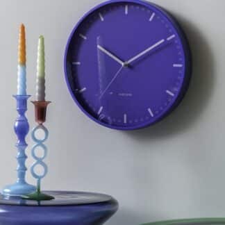 Z Karlsson Wandklok Cool Retro - Blauw