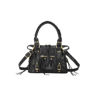 Damestas – It Girl bag - Multi Pocket bag - Accent Fringe tas – Handtas - Zwart
