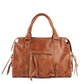 Damestas – It Girl bag - Multi Pocket bag - Echt leer - Bruin.