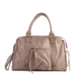 Damestas – It Girl bag - Multi Pocket bag - Echt leer - Taupe.