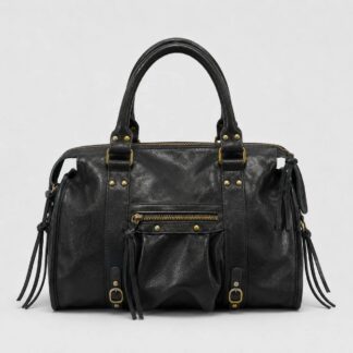 Damestas – It Girl bag - Multi Pocket bag - Echt leer - Zwart.