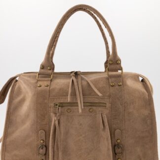 Damestas It Girl,  echt leer, 41 x 34 x14 cm Taupe. Teatro.