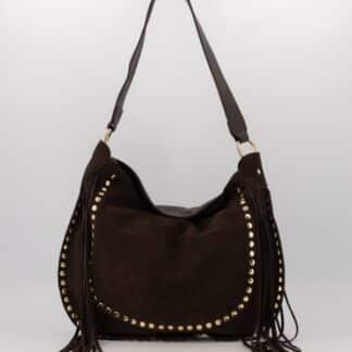 Damestas - Coacha - Bruin - Suede - 41cm x36cm - Hobotas - Studs