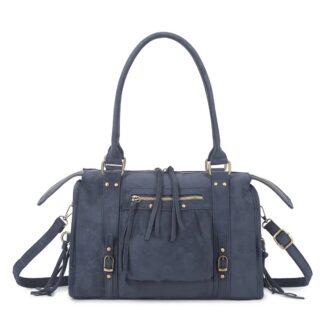 Damestas - It Girl - City Bag - Suede - Blauw - 36 x 15 x 23 cm
