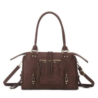 Damestas - It Girl - City Bag - Suede - Bruin - 36 x 15 x 23 cm