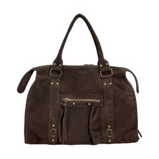Damestas It Girl, City Bag, Suede, 41x29x17 cm, Bruin