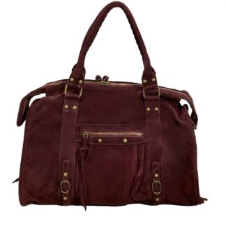 Damestas It Girl, City Bag, Suede, 41x29x17 cm, Bordeaux.