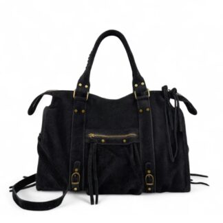 Damestas It Girl, City Bag, Suede, 41x29x17 cm, Zwart
