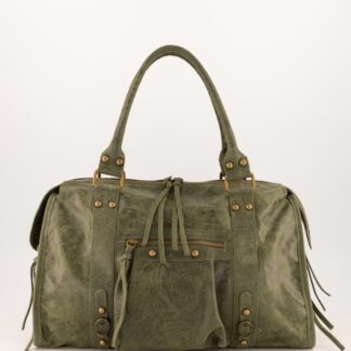 Damestas It Girl - City Bag - echt leer, 41 x 34 x14 cm Groen, Teatro.